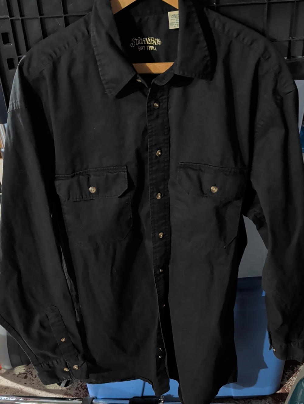 St. John's Bay Black -Cotton Twill Men's Shirt